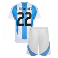 Camiseta Argentina Lautaro Martinez #22 Primera Equipación Replica Copa America 2024 para niños mangas cortas (+ Pantalones cortos)